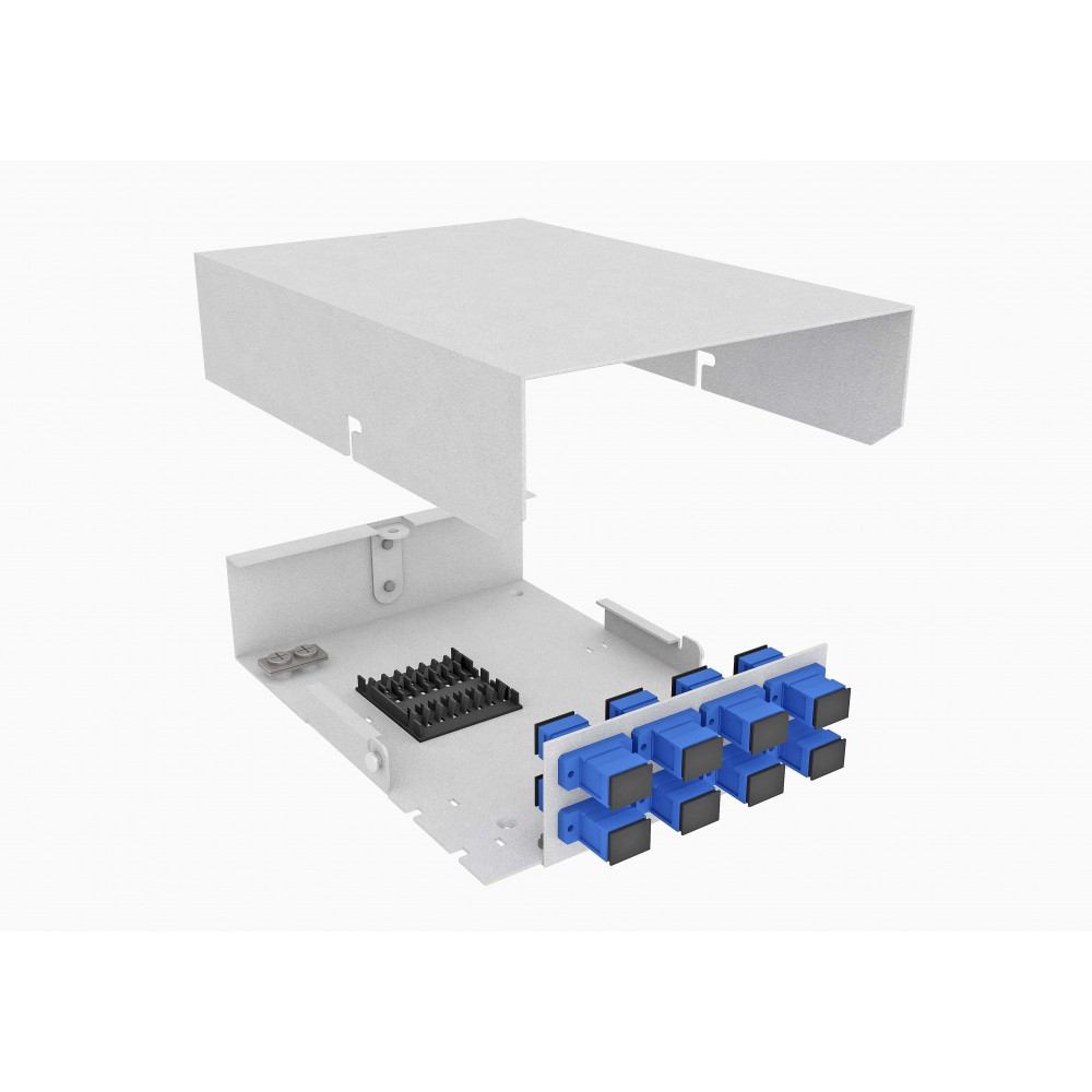 Кросс оптический, настенный, 6 SC/UPC адаптеров, одномодовый, TopLAN, укомплектованный