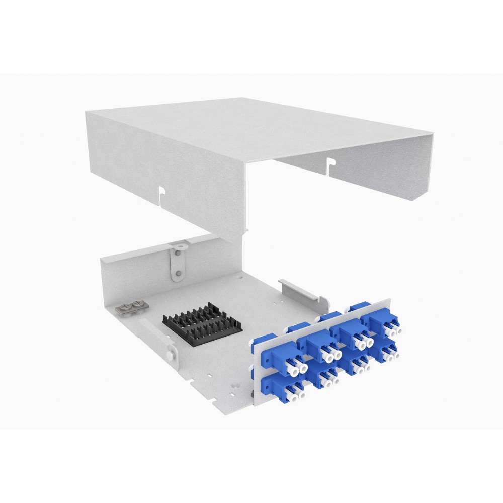 Кросс оптический, настенный, 12 LC/UPC адаптеров, одномодовый, TopLAN, укомплектованный